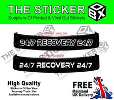 24/7 Recovery Vinyl Sticker To Fit Recovery Truck / Van Sun Visor