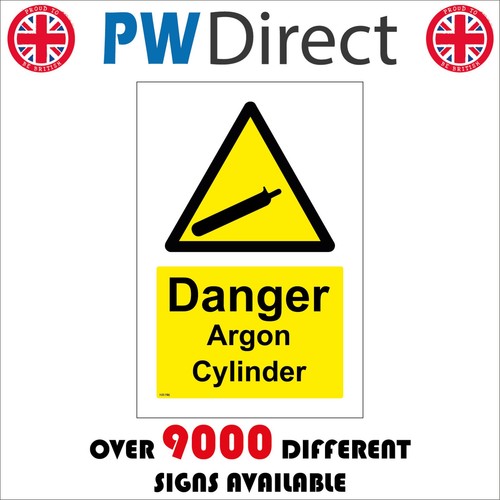 Sign danger argon - argon, cylinder