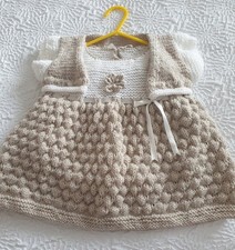 ** HAND KNITTED BEIGE & WHITE
