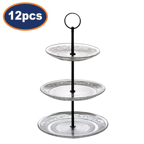 12pc tier glass cake stand - 3,