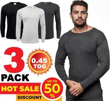 3 Pack Mens Thermal Long Sleeve Top Underwear Warm Winter Base Layer Shirt Tops
