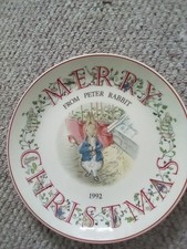 Wedgwood Peter Rabbit Christmas Plate 1992 merry Christmas year plate 