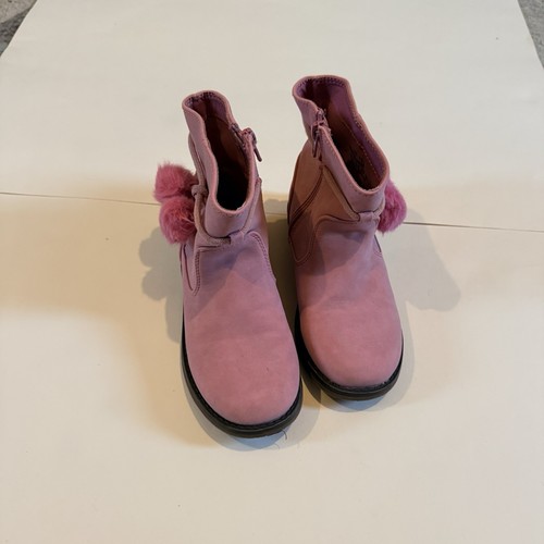 Girls pink faux suede - m&s,