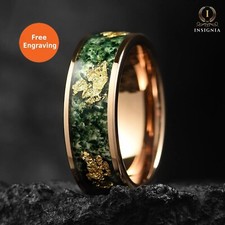 Moss Agate Ring for Men 8mm