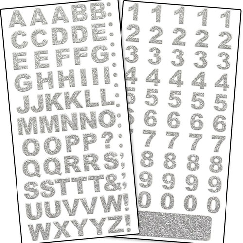 Alphabet number glitter - &,