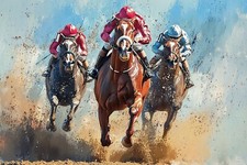 Horse Racing Canvas Picture