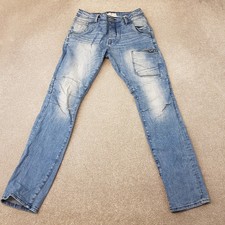 Police Mens Jeans 32x33 Blue Cassidy Regular Fit Stone Wash Denim W32 L33