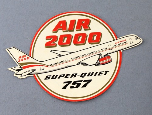 Air 2000 airline sticker - 2000,