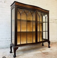 Circa 1910 Chippendale style china display cabinet With Original Glass.