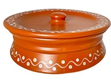 Clay Pot Handi with Flat Lid 6" 7" 7.5" Indian Curry Biryani Rice Dessert Pot
