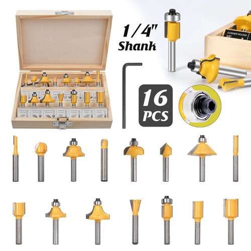 16pcs router bits set tungsten - bits,