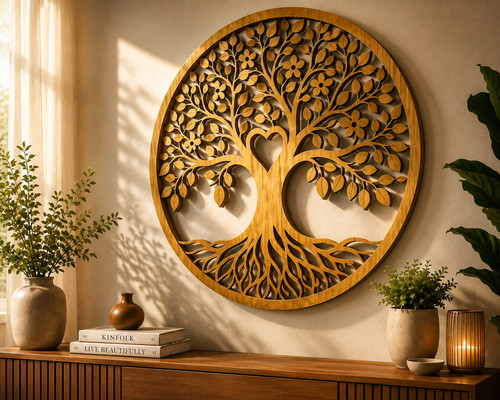 Tree life wooden wall - wall, art