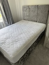  Grey  Double Ottoman Bed with Side Lift and Storage