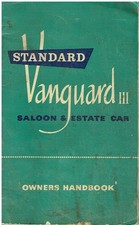 STANDARD VIGNALE VANGUARD III SALOON ESTATE 1958-61 OWNERS INSTRUCTION HANDBOOK
