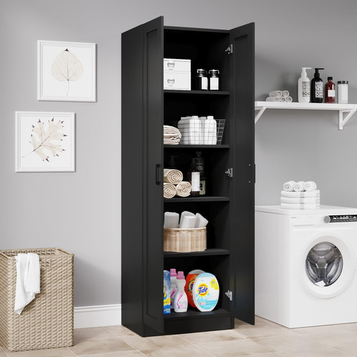 Storage cabinet tall black - cabinet,