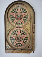 Antique 1934 Lindstrom's Gold Star Marble Pinball Table Top Game