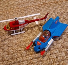 CORGI VINTAGE 1979 SUPERMAN SUPERMOBILE 265 & DAILY PLANET HELICOPTER