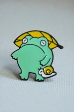 Frog Pin Badge with Leaf Hat