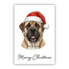 English Mastiff Christmas Card. Dog Lovers Card From the Dog Mum Dad Groomer