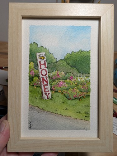 Framed original watercolor - framed,