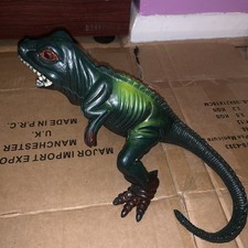Vintage Prehistoric Lizard Dinosaur Rubber Toy Dino Green Monster 7” Godzilla
