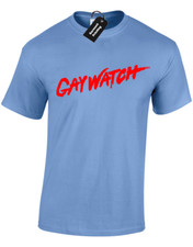 GAYWATCH MENS T-SHIRT FUNNY BENIDORM BAYWATCH LIFEGUARD FUNNY FANCY DRESS