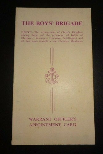 Boys brigade warrant officers - boys,