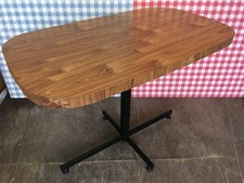 Retro Mid-Century Benchairs Ben-Chairs Wood Effect Formica Kitchen Dining Table