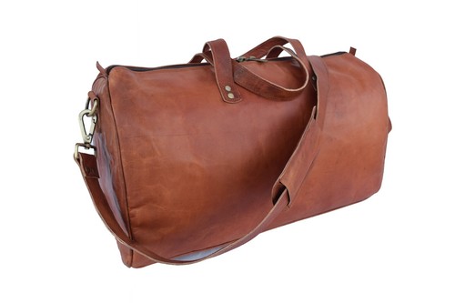 Leather duffle bag weekend - leather,
