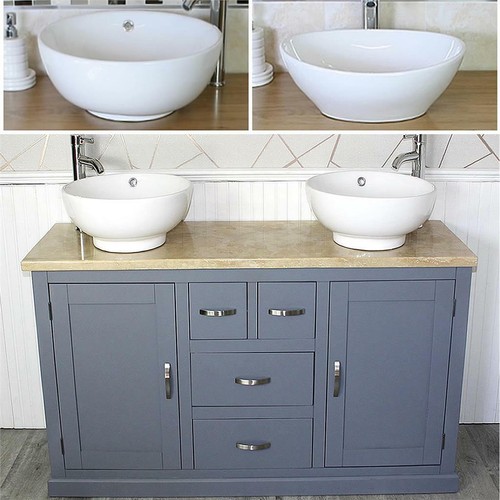 Grey painted bathroom double - bathroom,