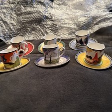 Clarice Cliff .cafe chic collection. Coffee cup Set X6  
