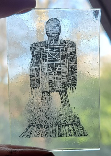 Stained glass wicker man pagan - stained,