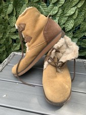 Ladies Emu Australia Boots Feather wood Mini Suede & Merino Wool Size 6/39