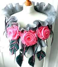 Hand Felted -ART Scarf /wool