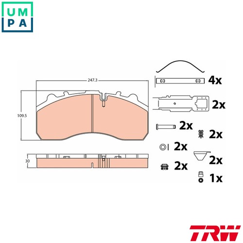 Brake pad set disc - pad,