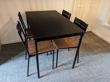 IKEA Sandsberg Black Table 110x67cm with 4 Chairs