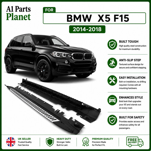Aluminium black running boards - aluminium,