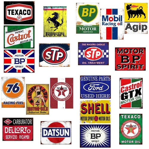 Set tin signs plaque - of, 5
