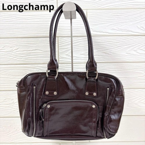Longchamp dark brown - longchamp, patent