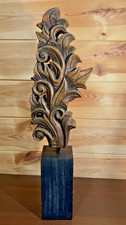 44cm Tall Wooden Acanthus Leaf Sculpture