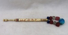 ANTIQUE 19TH CENTURY NAMED BONE LACE BOBBIN, HENRY DEAR GLASS SPANGLE