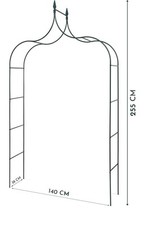 METAL GARDEN ARCH 2.5M ROSE