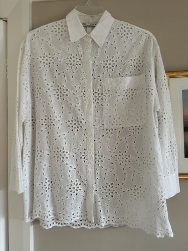 Zara size white broderie - s,