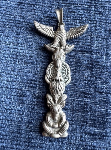 Sterling silver totem pole - totem,
