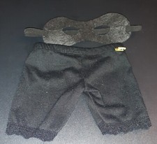 Teddy Bear Super Hero Highwayman Mask And BlacK Trousers Fits 16 Inch Bear