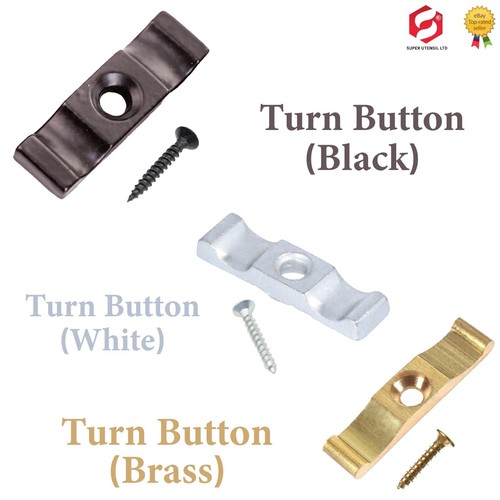 Brass turn button catch - brass,