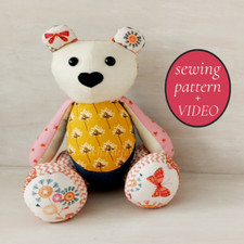 Easy Memory Bear SEWING PATTERN, Elsie Bear, teddy bear sewing pattern, soft toy