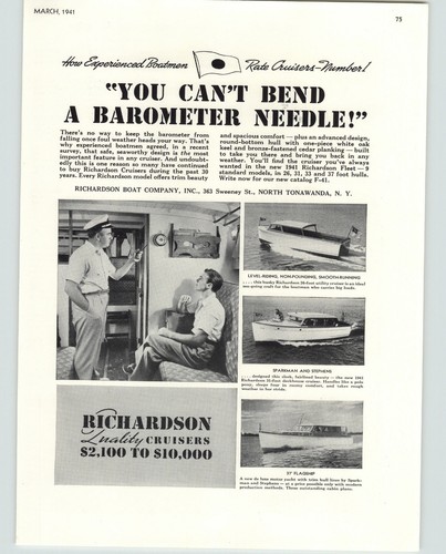 1941 paper richardson yacht - richardson,