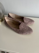 New Ladies F&F Sensitive Sole Pink Glitter Shoes Size UK 7 Fabric Flats Ballet