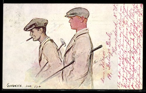 Two golf players - , with